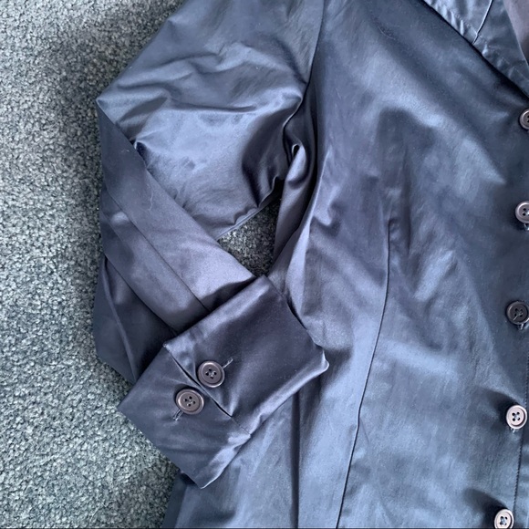 Linea by Louis Dell'Olio Blue Shiny Blazer Jacket Shirt - Picture 11 of 11